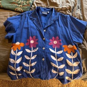 Big Bud Press Blue Floral Button Down Shirt